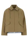 Loewe Sage Green Cotton Parka In Brown