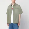 Loewe Anagram Short Sleeve Cotton Shirt In Green