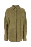 Loewe Camicia In Pelle Scamosciata Verde Salvia Donna In Green