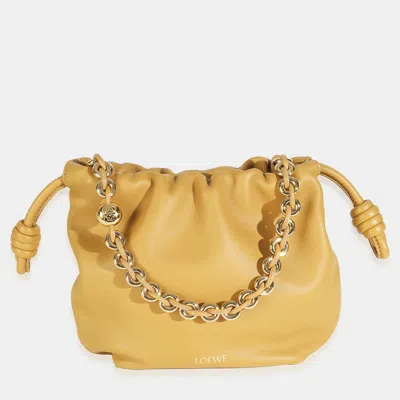 Pre-owned Loewe Sahara Nappa Mini Flamenco Crossbody In Sand