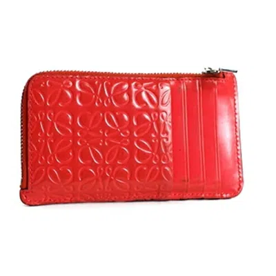 Pre-owned Loewe Salmon Pink Leather Coin Purse/coin Case ()