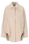 Loewe Women Wool And Cashmere Overshirt In Brown
