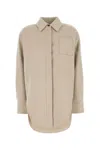 Loewe Flannel Shirt With Long Sleeves And Chest Pocket In Lightbeigemelange