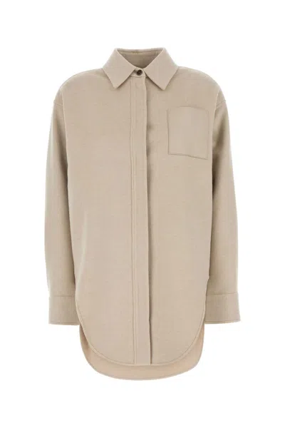 Loewe Sand Flannel Shirt In Brown