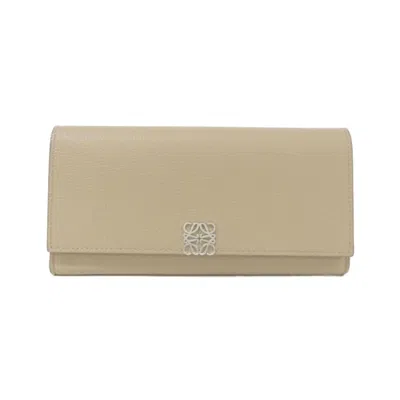 Pre-owned Loewe Sand Leather Long Wallet (bi-fold) ()