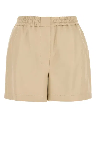 LOEWE LOEWE SAND LEATHER SHORTS