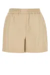 Loewe Shorts In Pelle Sabbia Donna In Vanilla