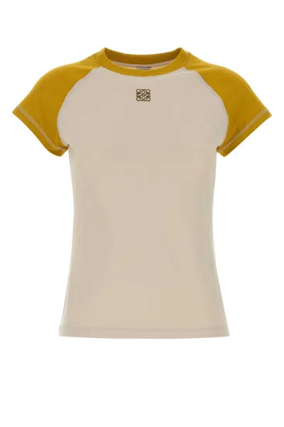 Loewe Sand Stretch Cotton Blend T-shirt In Neutral