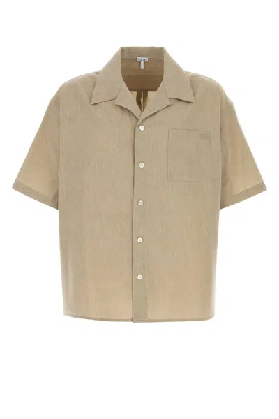 Loewe Sand Wool Blend Shirt In Beige O Tan