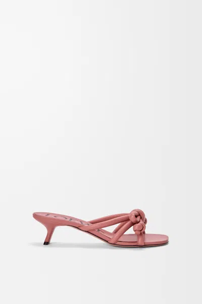 Loewe 45mm Flamenco Leather Knot Sandals In Pink