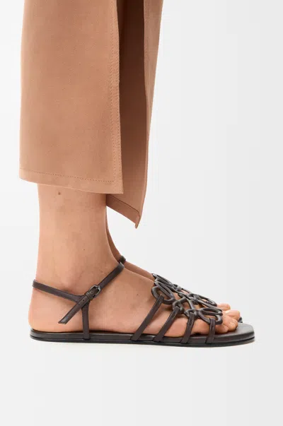 Loewe Petal Anagram Sandal In Leather Skin Size:41 For Woman In Brown