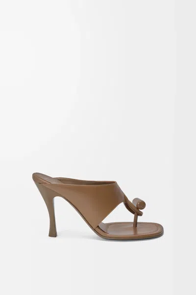 Loewe Toggle Sandal In Smooth Oak-colored Calf Leather In Multi