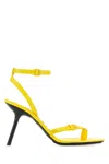 Loewe Open Toe Leather Petal Sandals With Stiletto Heel In Acaciayellow