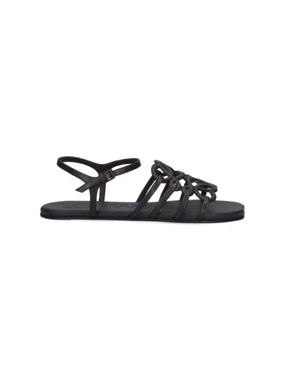 Loewe Petal Anagram Sandals In Animal Print