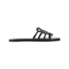 Loewe Petal Anagram Leather Flat Sandals In Black