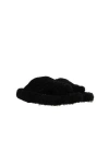 Loewe Ease Toe Post Sandal In Shearling In Black