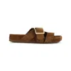 Loewe Ease Buckle Slides In Calfskin Suede