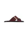 Loewe Cross Strap Heeled Sandals With Open Toe In Burgundy