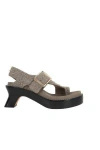 Loewe Khaki Open Toe Sandals In Khaki Green
