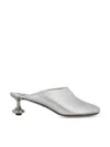 Loewe Toy Mule In Laminated Lambskin In Silver