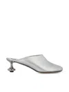 Loewe Toy Mule In Laminated Lambskin In Silver