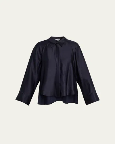 Loewe Satin Button-down Cape Shirt