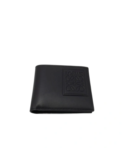 Loewe Satin Calfskin Double Fold Wallet In Black