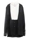 Loewe Satin Front-panel Shirt In Gray