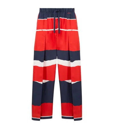 Loewe Printed Silk Twill Wide-leg Pants In Multi