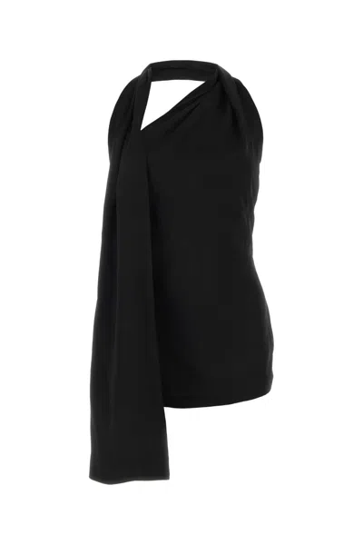 Loewe Satin Mini Dress In Black
