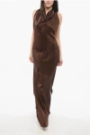 Loewe Halterneck Silk Satin Maxi Dress