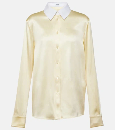 Loewe Satin Shirt In Yellow