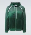 Loewe Oversized Grosgrain-trimmed Padded Satin Hooded Track Jacket In Green