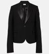 Loewe Satin-trimmed Wool Blazer In Black