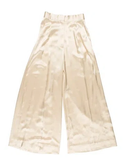Pre-owned Loewe Satin Wide Leg Pants In Neutral