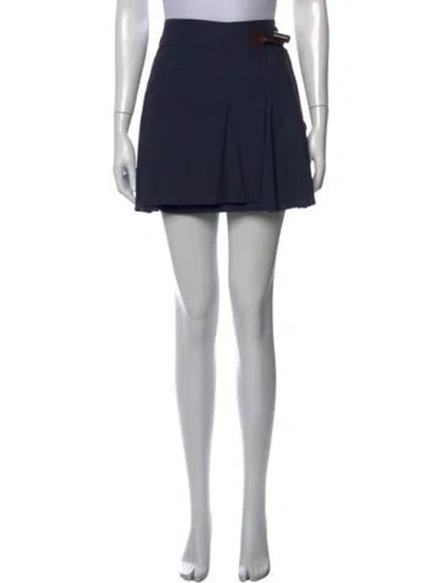 Pre-owned Loewe Scalloped Accent Mini Skirt In Blue