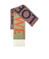 Loewe Branded Alpaca And Wool-blend Scarf In Multi