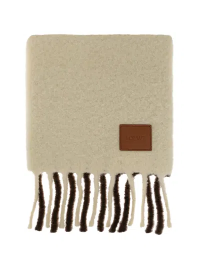 Loewe Scarf In Alpaca And Wool In Neutral