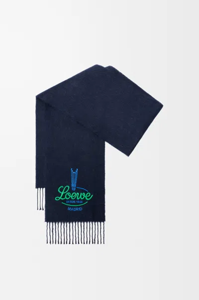 Loewe Scarf In Alpaca For Woman In Blue