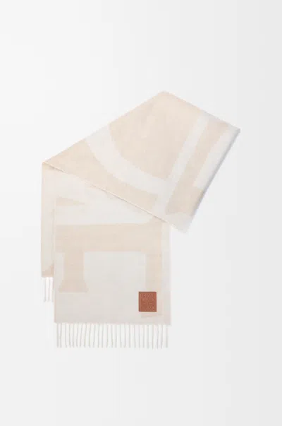 Loewe Scarf In Cashmere For Woman In Neutral