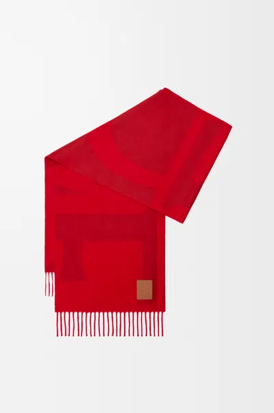Loewe Scarf In Cashmere For Woman In Red