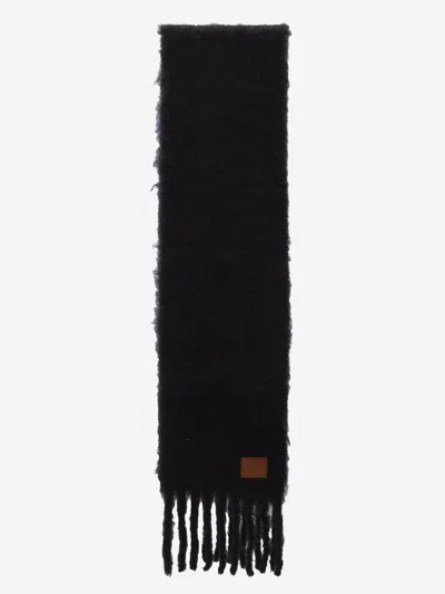 Loewe Scarf In Mohair And Wool In Black