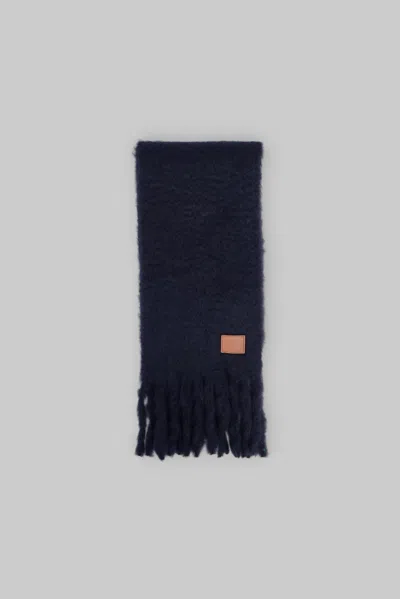 Loewe Scarf In Mohair And Wool Blend In Blue