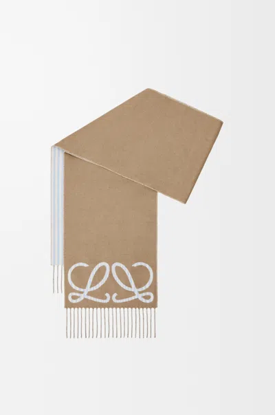Loewe Scarf In Silk And Cashmere For Woman In Brown