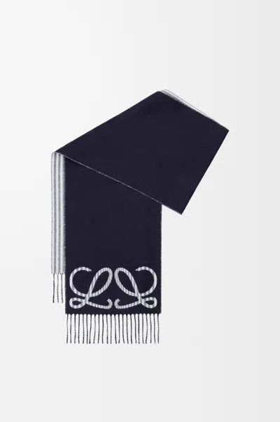 Loewe Scarf In Silk And Cashmere For Woman In Blue