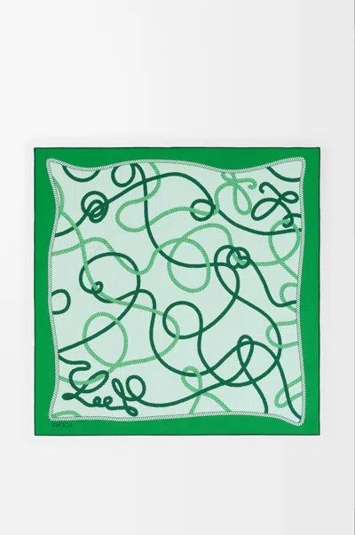 Loewe Scarf In Silk For Woman In Green