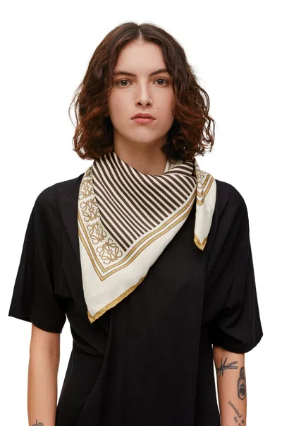 Loewe Scarf In Silk For Woman In Neutral