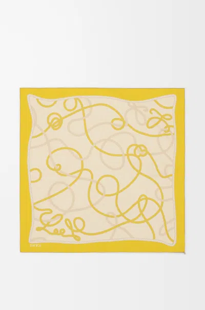 Loewe Scarf In Silk For Woman In Yellow