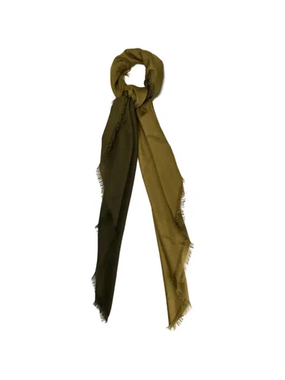 Loewe Scarf In Wool And Silk In Green
