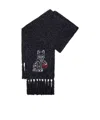 Loewe Scarf In Wool, Silk And Alpaca Blend In Black